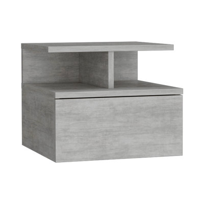 2-Tier Shelf Floating Nightstand - Modern Bedroom Nightstand With Storage Drawers | Stylish Furniture Organizer