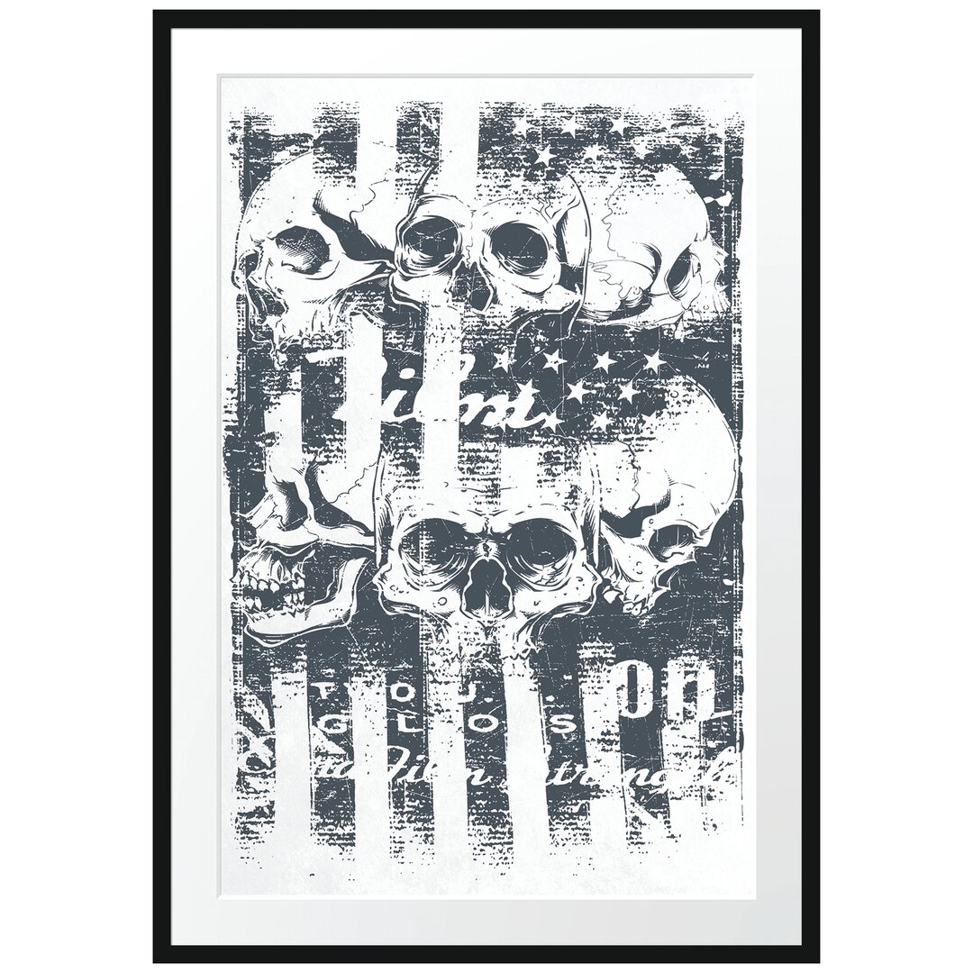 Gerahmtes Poster US Flag Light