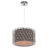 14"W Silver Metal Pendant Light with Fabric Shade