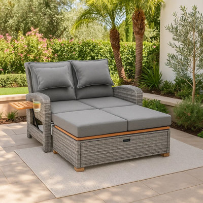 Banc de rangement inclinable avec coussins Timy