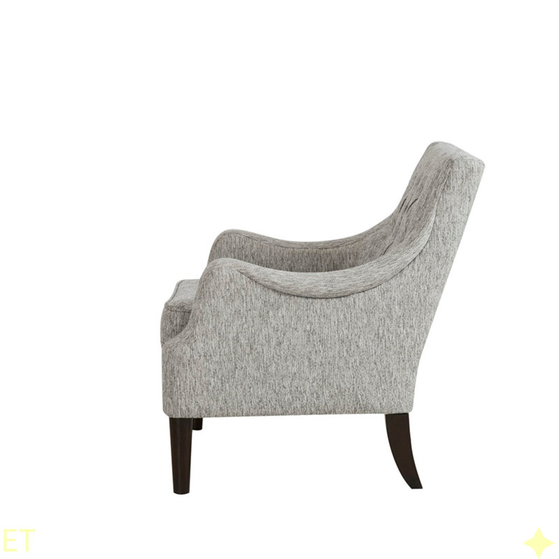 Fauteuil d'appoint capitonné, Gris