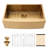 30" Stainless Steel Gold Sink, Nano Technique, Easy Drain, Quiet Cooking Environment Kitchen Sink Gold, 16g, R10 Corner, Maintenance, Included Dish Grid
