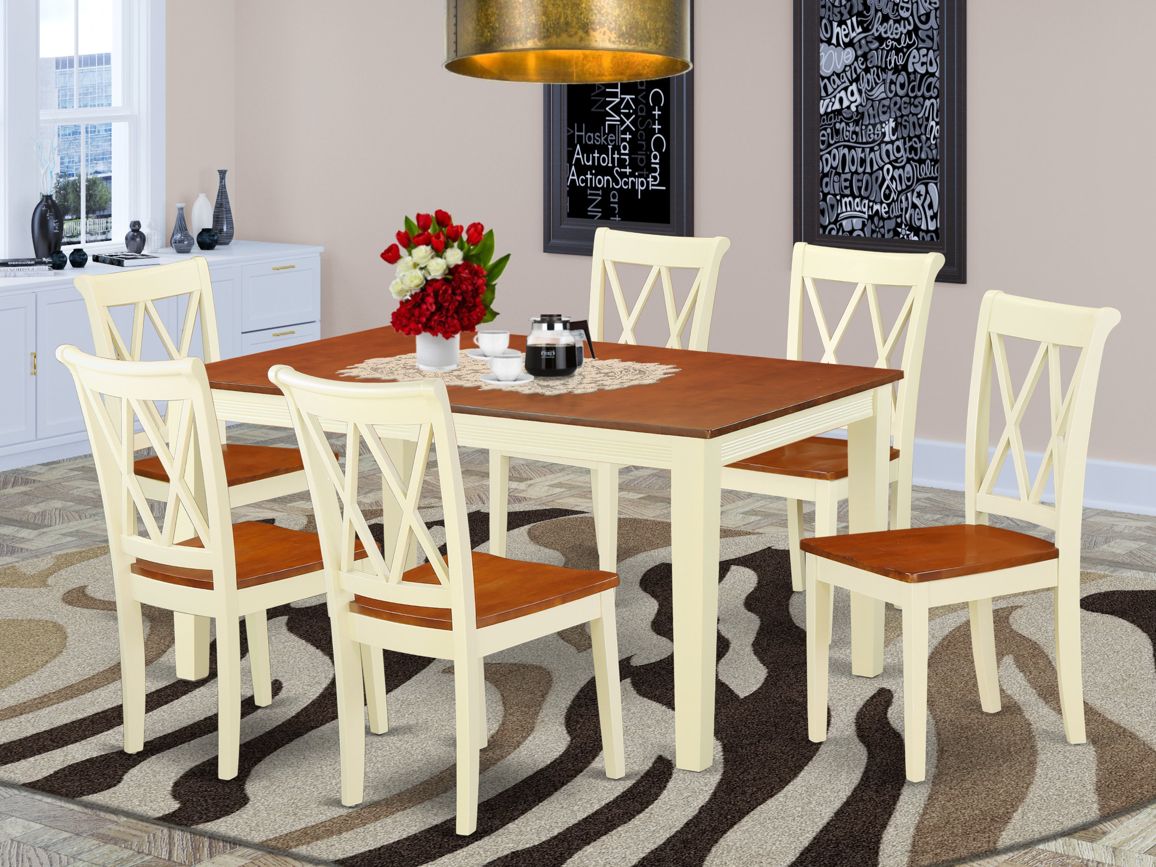 Castagnier 7 piece discount extendable dining set