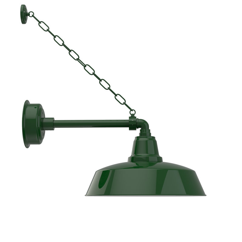 Vandervliet LED Wall Light, 10" H x 16" W x 22" D, Vintage Green
