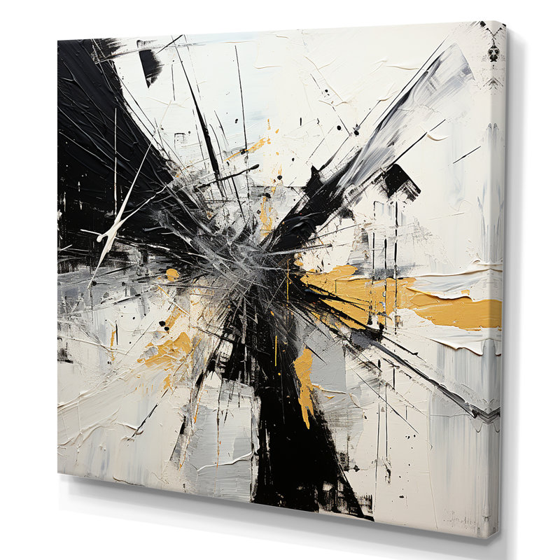 Vecteur lunaire noir et blanc, Toile tendue, H 30 po x l 30 po x P 1 po