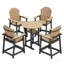 Ensemble de 5 chaises Adirondack d'extérieur, ensemble de bar pour 4 personnes