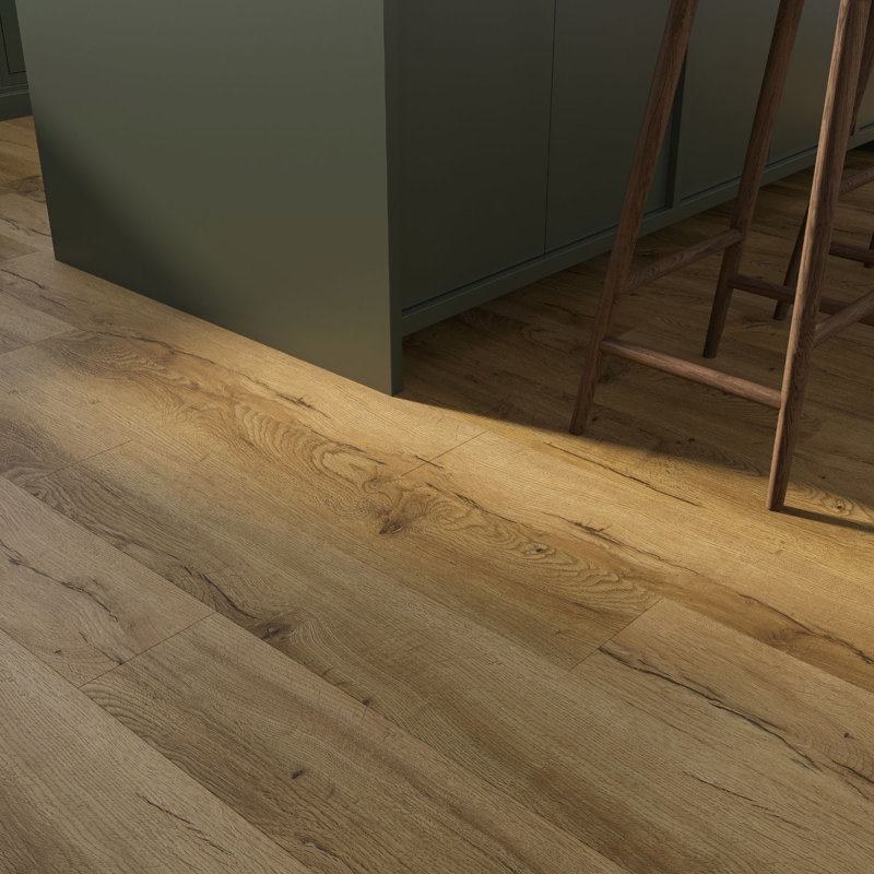 MaxCore Ultra 28mil x 7.3" W x 48" L Click Lock Luxury Vinyl Plank Flooring, Pioneer Oak