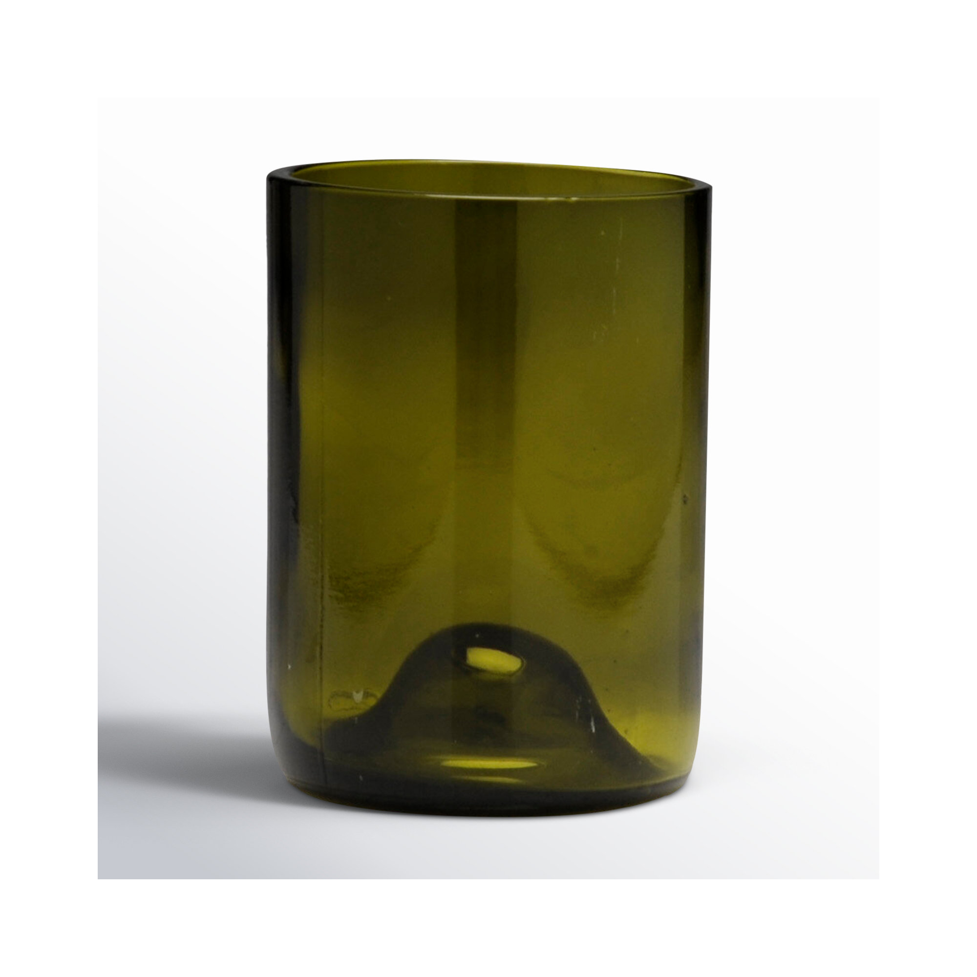 Tompson Drinking Glass (Set of 6), 12 oz, Olive Green