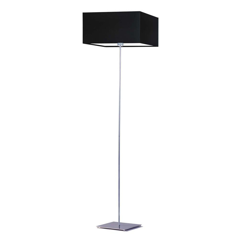 Attallah 156cm Traditional Floor Lamp, Black, Silver