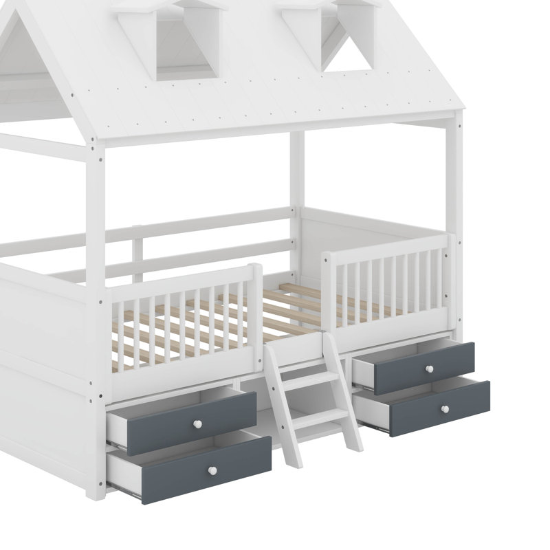 Lit en bois, Lit simple, Blanc