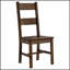 Chaises de salle à manger rustiques à dossier en échelle brun doré (ensemble de 2) avec sièges profilés confortables et fabrication durable