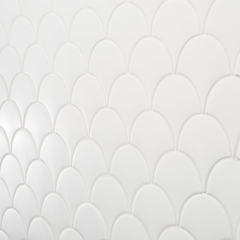Riptide 2" x 5" Ceramic Patterned Wall Tile (4.06 Sq. Ft. / Case), Matte White