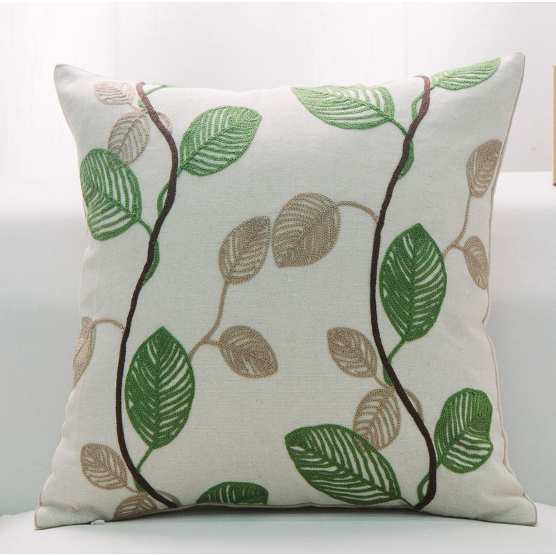 Square Pillow, Pillow Cover Only - No Insert, Green/Brown/Ivory