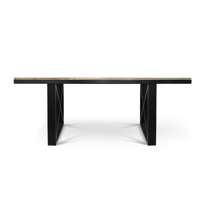 Pine Metal Base Dining Table