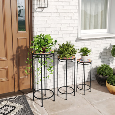 Alexis Round Ceramic Top Plant StandSet by Dakota Fields