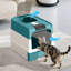 Bac à litière magique entièrement fermé, entrée supérieure et avant avec tiroir coulissant, contrôle des odeurs anti-éclaboussures, grand pour les gros chats (jusqu'à 20 lb), bleu-1151946333