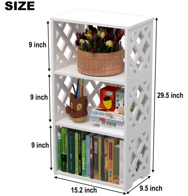 RIIPOO Storage Cube Shelves, 3-Cube Organizer Shelf for Bedroom Closet,  4-Layer Small Bookshelf, Bookcase Unit for Small Spaces