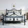 Anterrio Metal Open-Frame Bed with Butterfly Pattern Design Headboard and Footboard