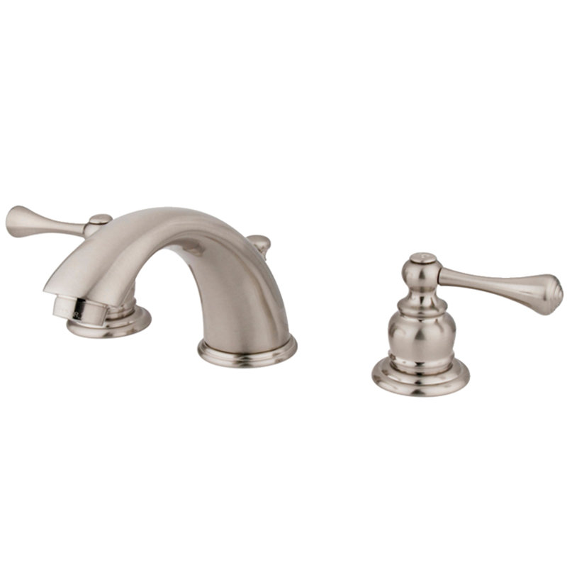 Widespread Bathroom Faucet with Drain Assembly, Brushed Nickel
