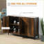Buffet industriel avec portes et amp; Tablettes réglables, brun rustique | Bois aggloméré + acier