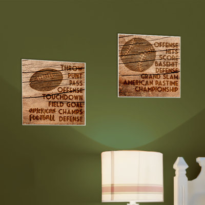 Toile de football, art mural en bois en planches