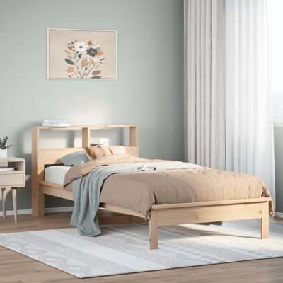 Vidaxl Bookcase Bed Without Mattress Solid Wood Pine