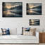 «Morning Mist Sunrise By The Lakeside», impression de paysage de lac sur bois-1342540568