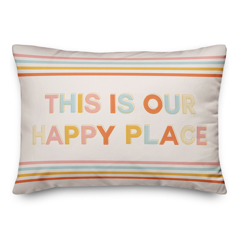  Happy Rectangular Pillow Cover & Insert