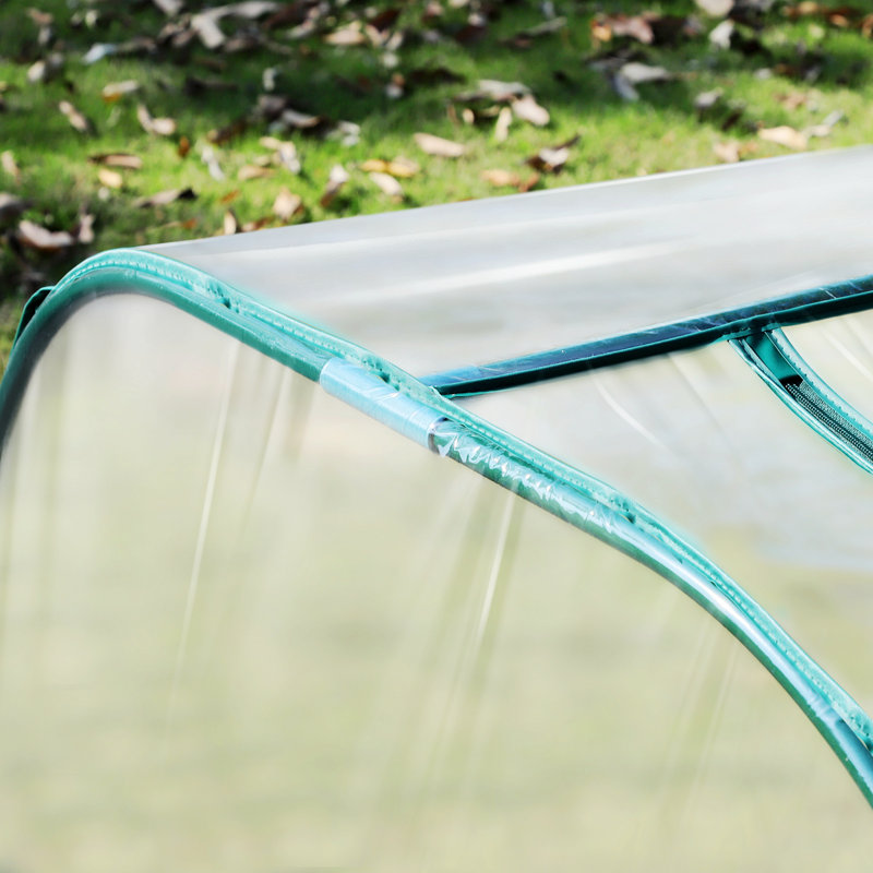 Serre portable 13 '- 4 portes à fermeture à glissière, couvercle en PVC bloquant les rayons UV et cadre en acier thermolaqué