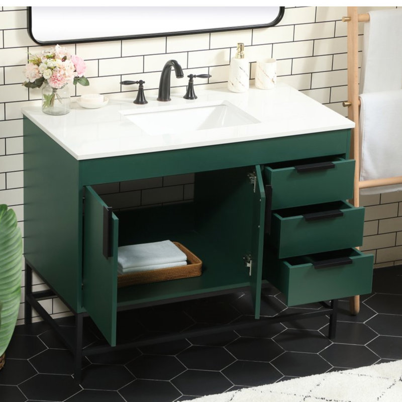 Ensemble de meuble-lavabo simple 42 po Eugene, Vert
