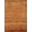 Tapis orange invitant de style Gabbeh avec motif de tourbillon abstrait accrocheur 2x3