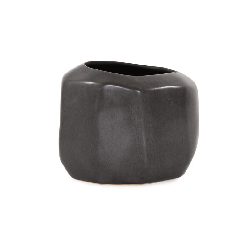 Vase gris Alamo - moyen, H 5 po x l 8,5 po x P 6,25 po