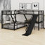 Lit superposé en L avec lit mezzanine, glissade et ports USB-668891194