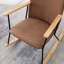 Chaise berçante ergonomique en brun - Coussin de siège épais, réglable, rembourré en métal pour faciliter la chambre de bébé, la chambre à coucher et le salon, coussin de tête, mousse (brun)-300389433
