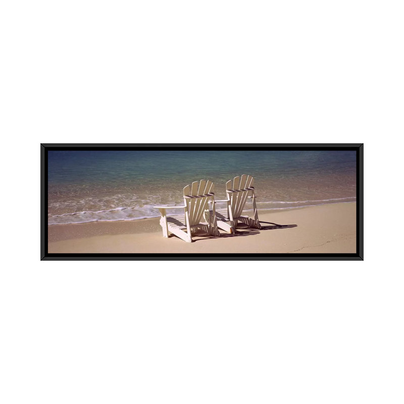 Fauteuil panoramique Adirondack sur la plage, Bahamas, reproduction de photo sur toile, H 16 po x l 48 po x P 1,5 po