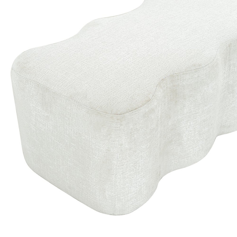 Jacqualessa Chenille Bench, Cream Chenille