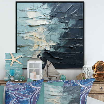 Minimalisme, glacier bleu et noir I sur toile
