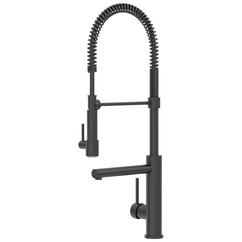 Pull Down Single Handle Kitchen Faucet, Matte Black