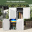 64 Cu.ft Vertical Storage Sheds Outdoor Waterproof With Shelves And Floor