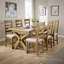 Ciro 2.3m Extending Dining Table & Oak Set 6 Slatted Back Chairs-1132926315-1132926317