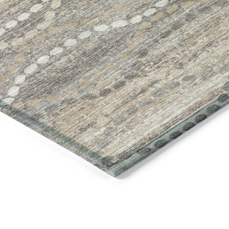 Tapis beige d'intérieur / extérieur lavable à la machine, Rectangle 10 pi x 14 pi