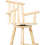 Chaise de bistro rustique avec rotation à 360 °, bois de sapin, brun, accoudoirs et repose-pieds pour une salle à manger charmante et charmante Chaise brune, pivotante, large repose-pieds, restaurant, maison-1066662735