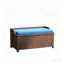 Banc de rangement pour patio avec banc de rangement pour jardin en osier, bleu