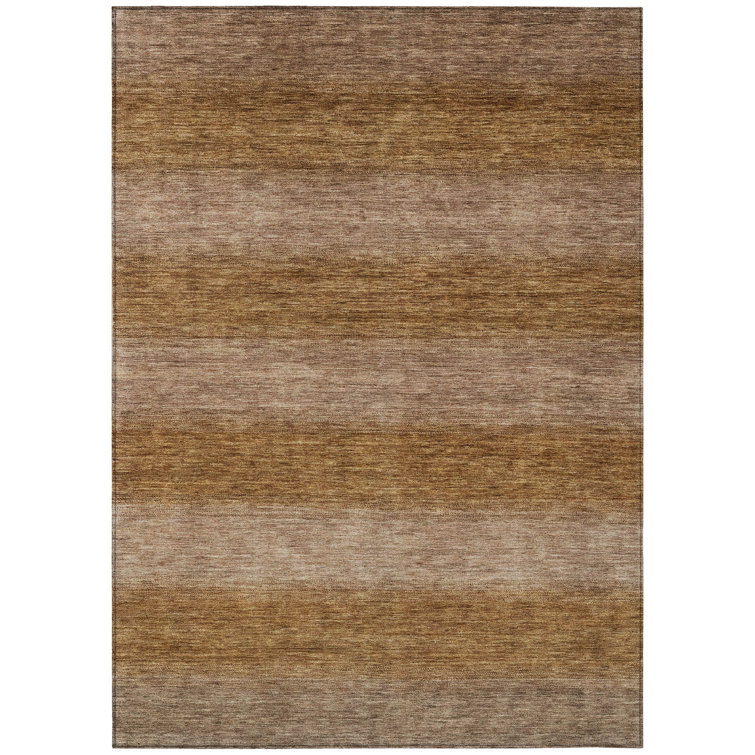 Machine Washable Indoor/Outdoor Xhevrie Brown Rug