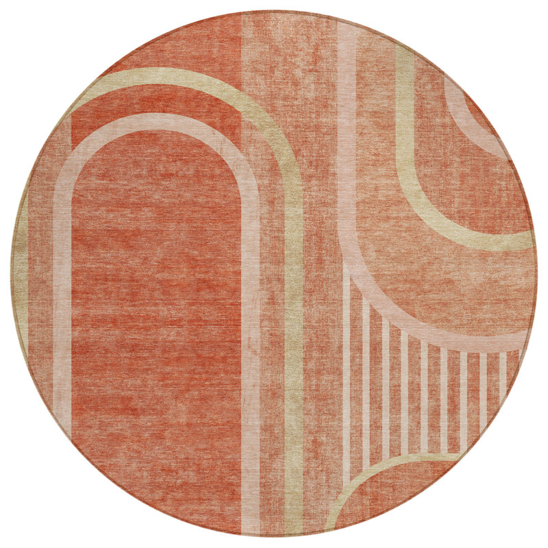 Tapis extérieur rond lavable antidérapant 8 pi