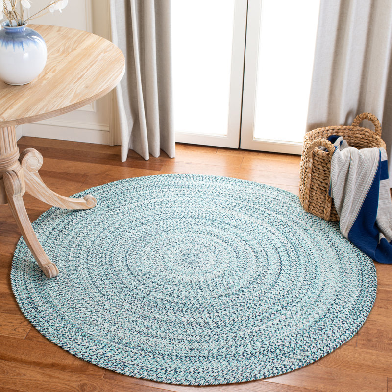Manz Hand Woven Cotton Solid Rug, Round 5'