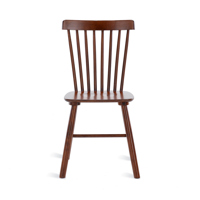 Chesley Solid Wood Windsor Back Side Chair (Set of 6), Walnut