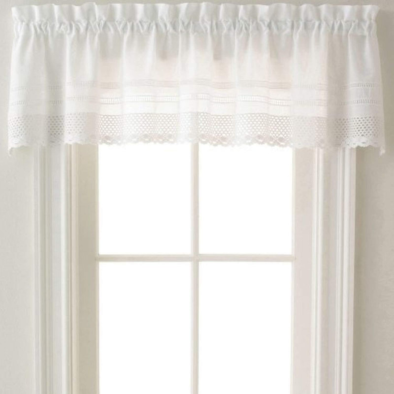 Ketcham Cotton Blend Tailored 58'' W Window Valance in White