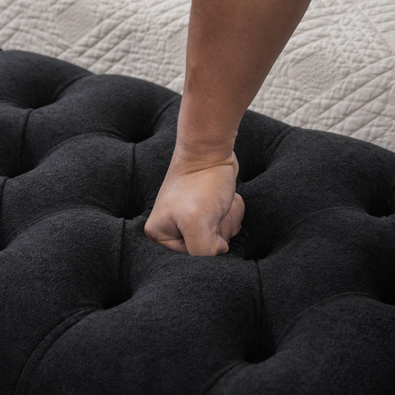 Banc de rangement Velvety Modern, Black