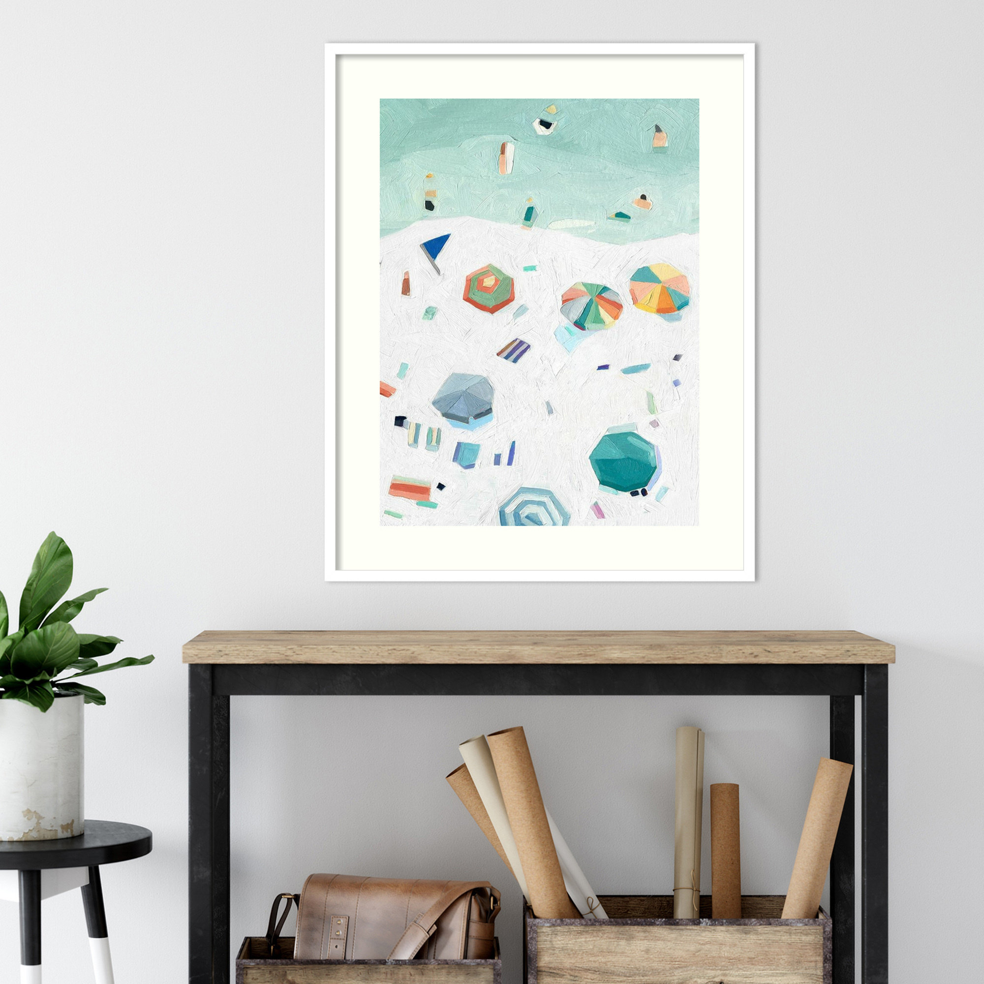 Beach Vista II by Emma Scarvey, White Framed Paper, 29" H x 23" W